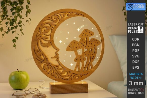 Download 3D Round Lamp Laser Cut | Night Light - Light Collection