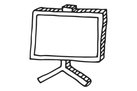 Download Monitor Doodle. Hand Drawn Display Line - Display Collection